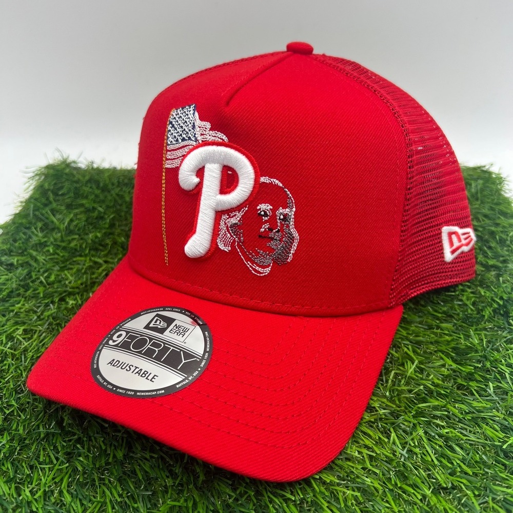 New Era Philadelphia Phillies Red State Stitch 9Forty A Frame Snapback Hat‎ New